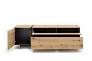 Meuble TV STYLE chêne naturel 1tiroir 1 abattant 1 porte